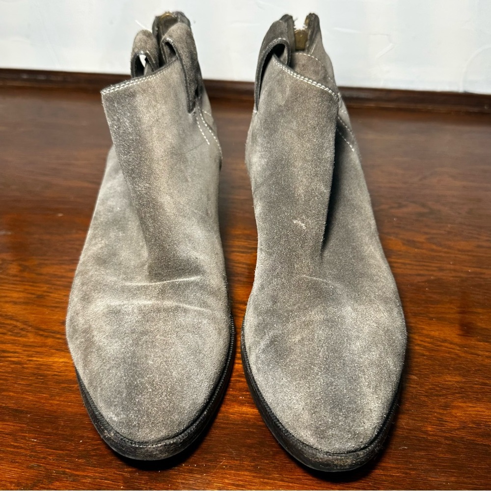 Burberry Grey Suede Zip-Back Ankle Booties Size 40 GUC - Picture 7 of 12